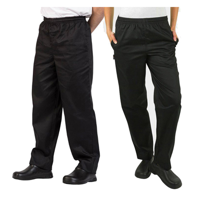 (SKU:CHEFSPANTS) Chefs Pants - Black Unisex Drawstring